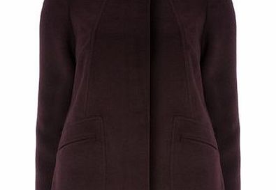 Bhs Berry Collarless Seamed Coat, purple 19128450924