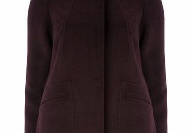 Bhs Berry Collarless Seamed Coat, purple 19128450924