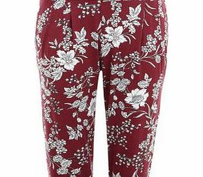 Bhs Berry Floral Regular Leg Trousers, red 12612393874