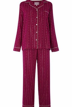 Bhs Berry Heart Stripe Pyjama Set, berry 729980961