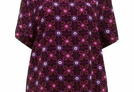 Bhs Berry Tile Print Top, red 12610433874