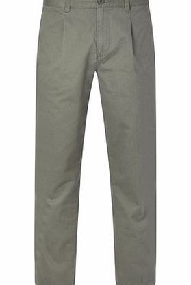 Bhs Big and Tall Green Pleat Front Chinos, Green