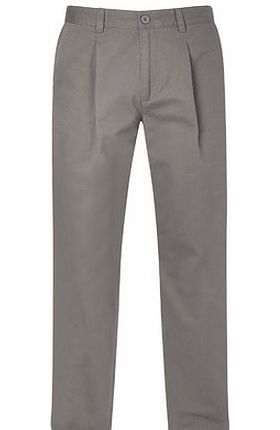 Bhs Big and Tall Grey Pleat Front Chinos, Grey