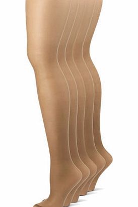 Bhs Biscuit 5 Pairs Of 15 Denier Nylon Tights,