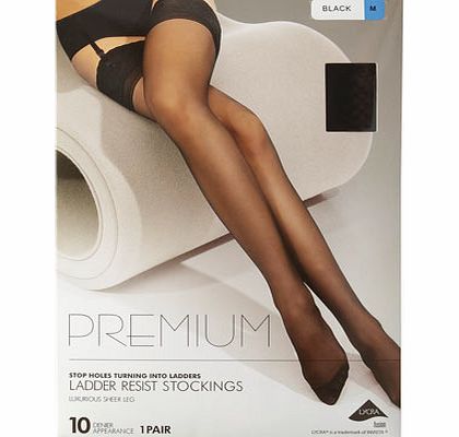 Black 1 Pack of Premium Ladder Resist Stockings,