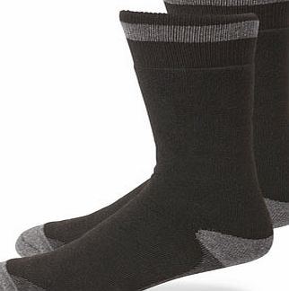 Bhs Black 2 Pack Blister Lined Socks, Black