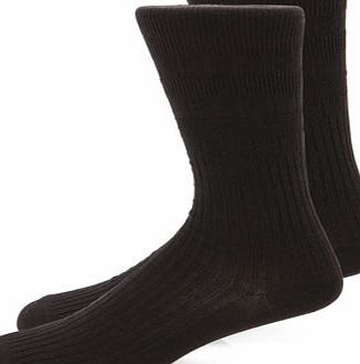 Bhs Black 2 Pack Comfort Top Socks, Black BR61P15XBLK