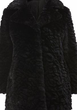 Bhs Black 3/4 Length Faux Fur Coat, black 9853160137