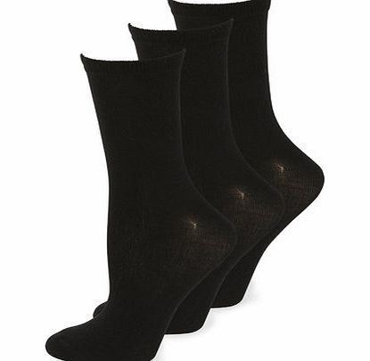 Bhs Black 3 Pack of Lightweight Thermal Ankle Socks,