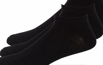 Bhs Black 3 Pack Trainer Socks, Black BR61L02CBLK