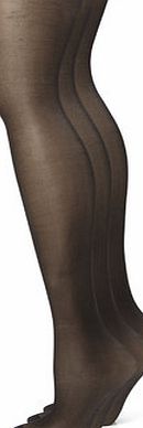 Bhs Black 3 Pairs of 20 Denier Gloss Tights, black