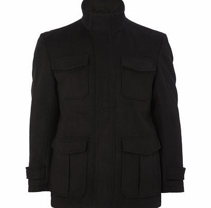Bhs Black 4 Pocket Coat, Black BR56C31FBLK