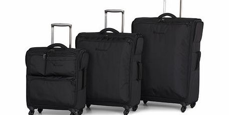 Bhs Black 4 Wheel Carry Tow Suitcase Range, black