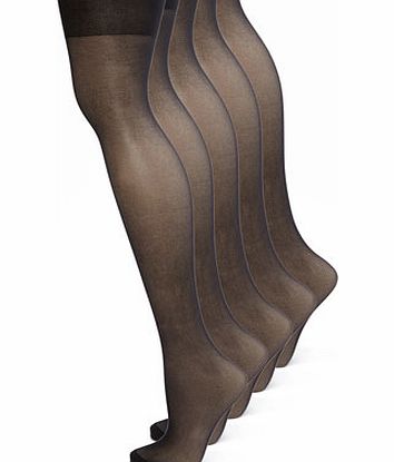 Bhs Black 5 Pairs of 10 Denier Nylon Tights, black