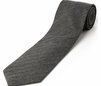 Bhs Black and Grey Herringbone Tie, Black BR66V01EBLK