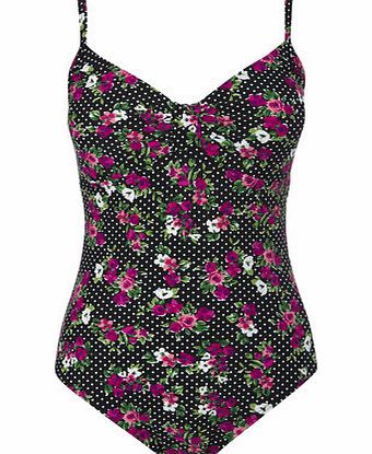 Bhs Black And Magenta Great Value Floral Print