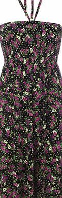 Bhs Black And Magenta Great Value Floral Spot Jersey