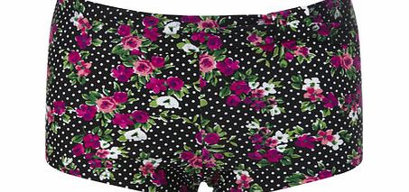Bhs Black And Magenta Great Value Floral Spot Print