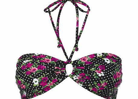 Bhs Black And Magenta Great Value Floral Spot