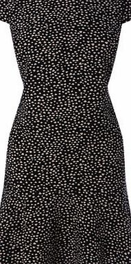 Bhs Black and Pink Heart Print Drop Waist Dress,