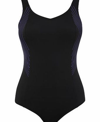 Bhs Black And Purple Side Print Swirl Sport