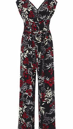 Bhs Black and Red Printed Jersey Jumpsuit,