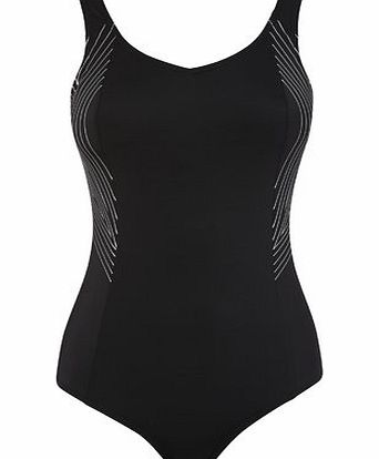 Bhs Black And Silver Side Print Swirl Sport