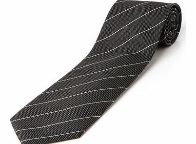 Bhs Black and Silver Stripe Tie, Black BR66D26EBLK