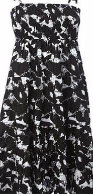 Bhs Black And White Brushstroke Printed Smock Dress,