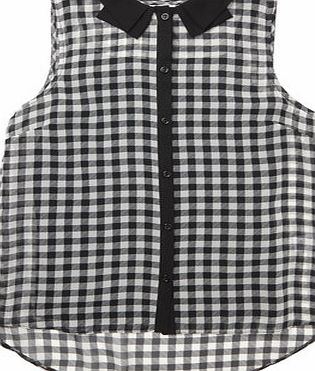 Bhs Black and White Check Blouse, black/white