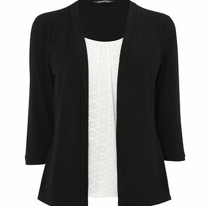 Bhs Black And White Lace 2 in 1 Cardigan,