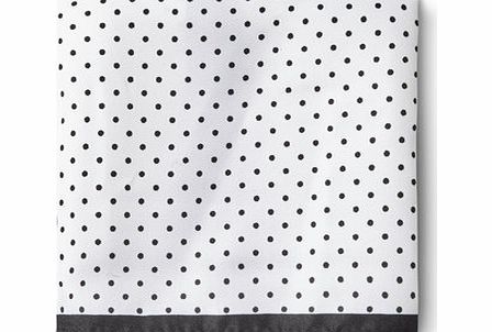 Bhs Black and White Polka Dot Pocket Square, White