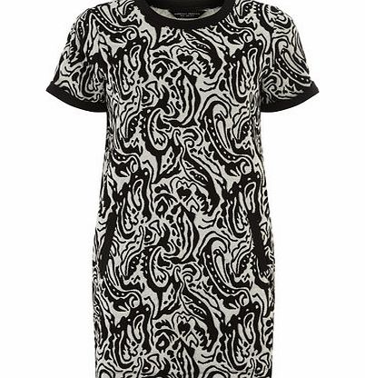 Bhs Black and White Roll Shift Dress, black