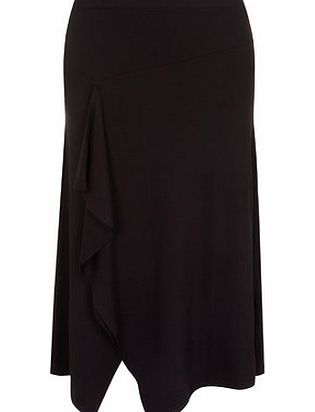 Bhs Black Asymmetric Frill Skirt, black 12612178513