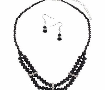 Bhs Black Bead Jewellery Set, black 12179278513