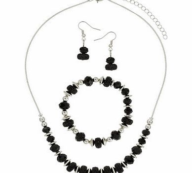 Bhs Black Beaded Jewellery Set, black 12173138513