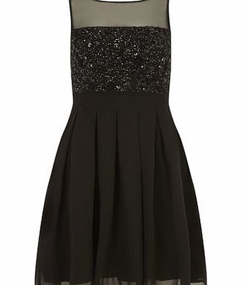 Bhs Black Beaded Prom Dress, black 19128568513