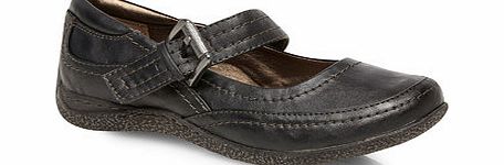 Bhs Black Buckle Mary Jane Extra Wide Comfort Shoes,