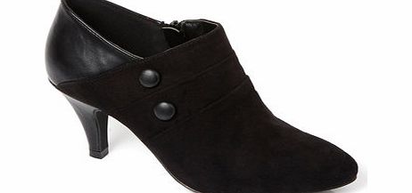 Black Button Detail Shoe Boot, black 2843068513