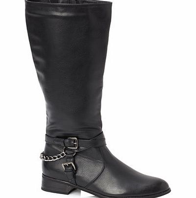 Bhs Black Chain Trim Riding Boot, black 2844328513