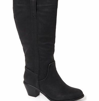 Bhs Black Chunky Heel Western Boots, black 2844348513