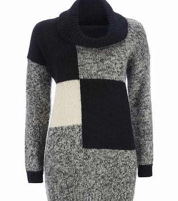 Bhs Black Colour Block Cowl Jumper, black 12034538513