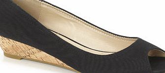 Bhs Black Corky Demi Wedges, black 2846088513