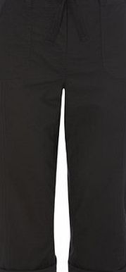 Bhs Black Cotton Crop Trousers, black 2207688513