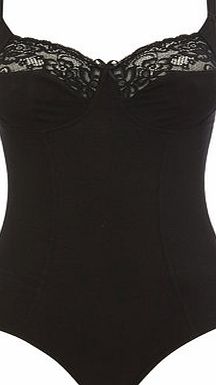 Bhs Black Cotton Non Wired Shaping Body, black