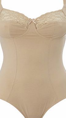 Bhs Black Cotton Non Wired Shaping Body, nude