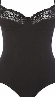 Bhs Black Cotton Underwired Shaping Body, black