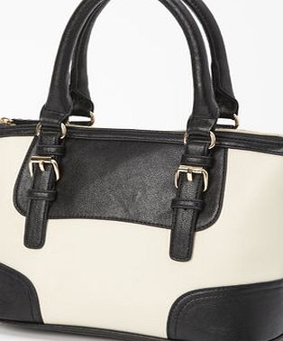 Bhs Black/Cream Colourblocked Buckle Grab Bag,