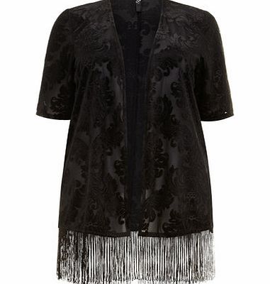 Bhs Black Devore Kimono, black 12610898513