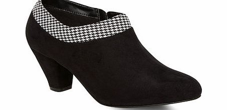 Bhs Black Dogtooth Trim Extra Wide Shoe Boots,